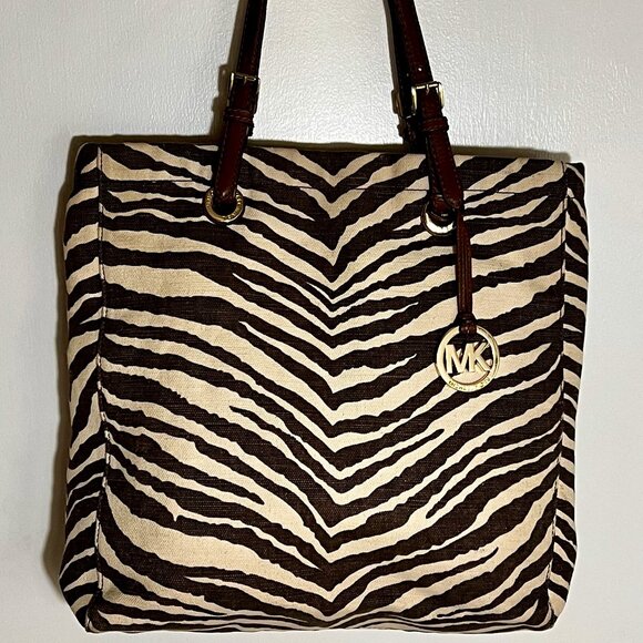 MICHAEL KORS Zebra print canvas tote - Picture 1 of 4